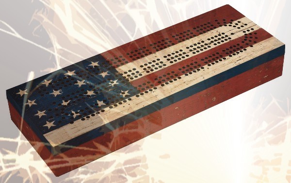 4th of July American Flag Cribbage Board Play For Everyone