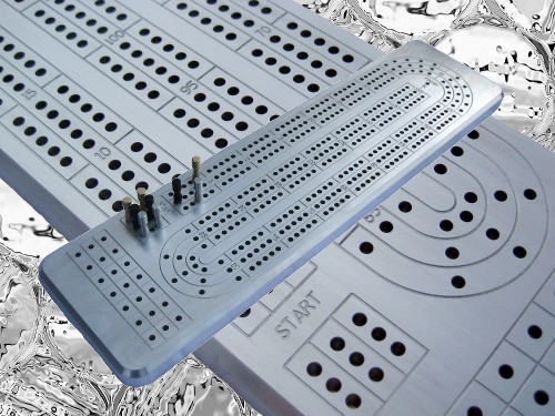 Solid Aluminum 3 Player Cribbage Board Tracks to 121 Points